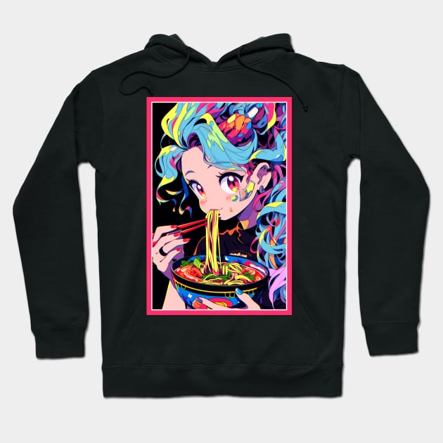 Cute Anime Girl |  Ramen Noodles | Hentaii Chibi Kawaii Design Hoodie by AlNoah